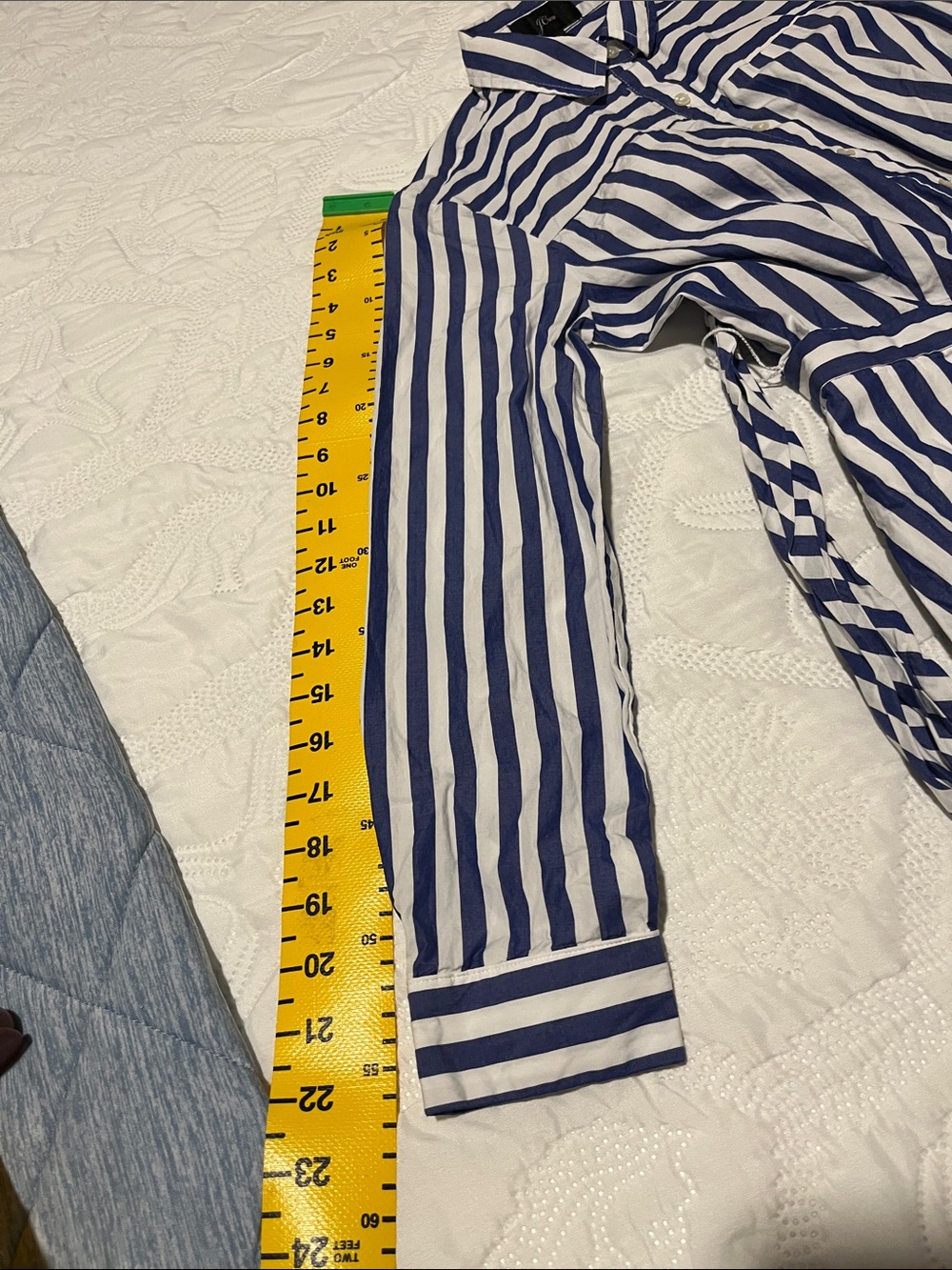 J. Crew Purple and White Striped Long-Sleeve Shirt Dress - Picture 8 of 16